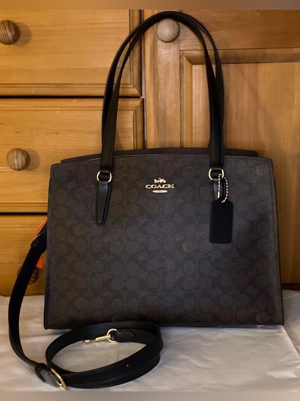 Coach | NWT Tatum Carryall Walnut / Black / IM